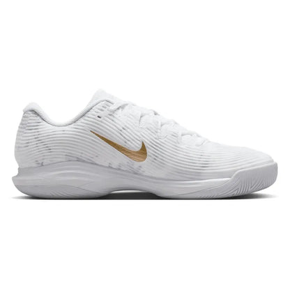 Men's Zoom Vapor 12 Magnolia Tennis Shoes White and Metallic Gold