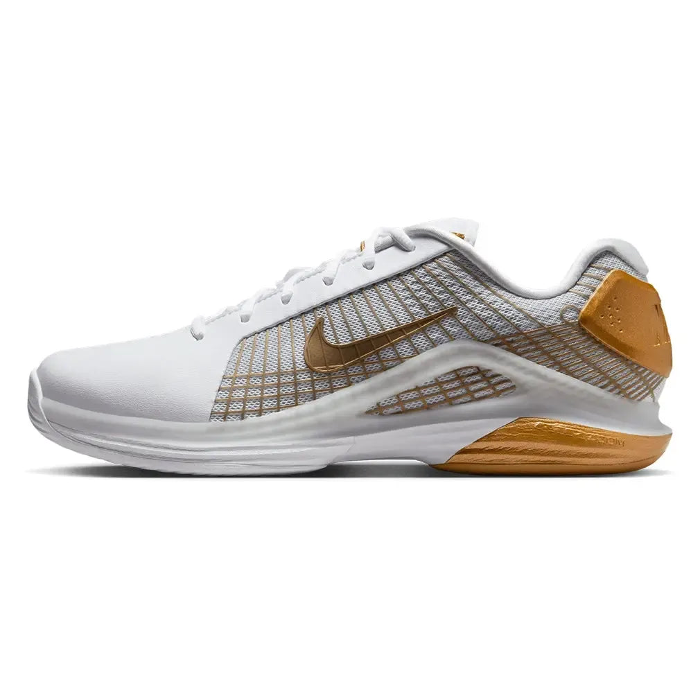 Men's Zoom Vapor 12 Hypersmash Tennis Shoes White and Metallic Gold