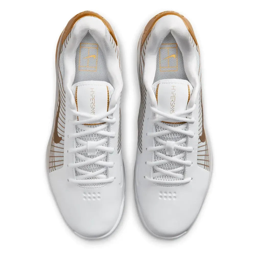 Men's Zoom Vapor 12 Hypersmash Tennis Shoes White and Metallic Gold