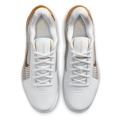 Men's Zoom Vapor 12 Hypersmash Tennis Shoes White and Metallic Gold