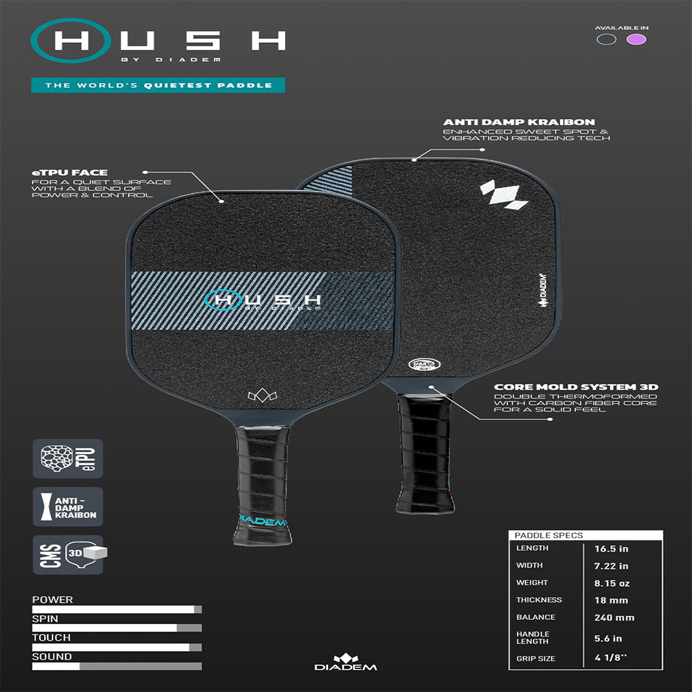 Diadem DUPR Hush Pickleball Paddle