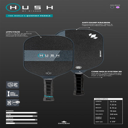 Diadem DUPR Hush Pickleball Paddle