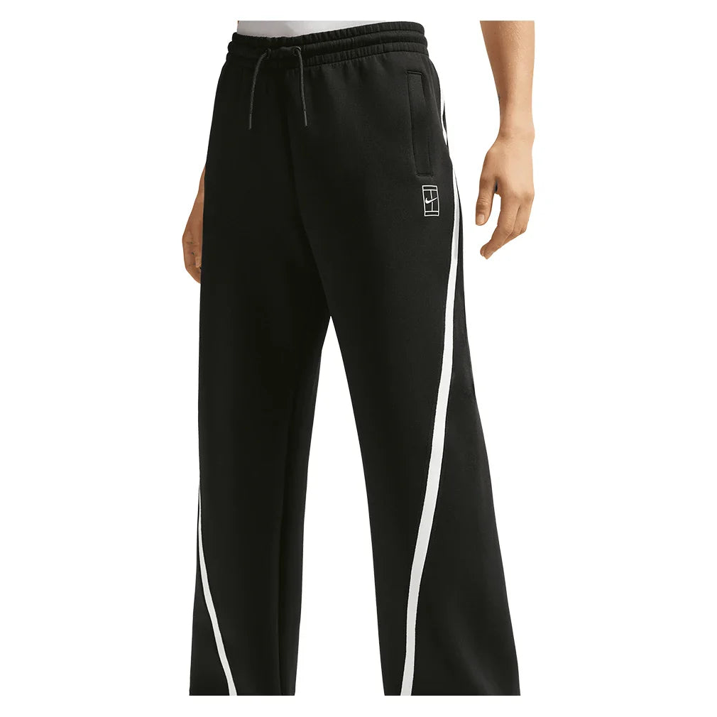 Women's Court Dri-FIT Advantage Mid Rise Tennis Pant Black and White