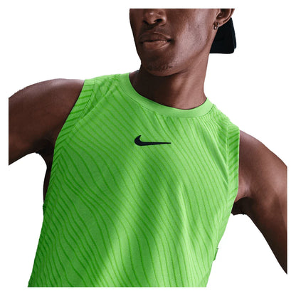 Men's Melbourne Court Dri-FIT Advantage Slam Tennis Tank Mean Green and Black