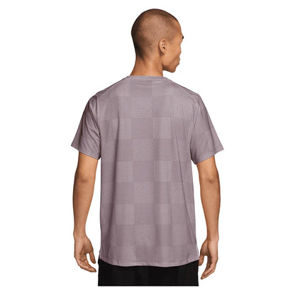 Men's Court Dri-FIT Advantage Print Tennis Top Lt Violet Ore and Black