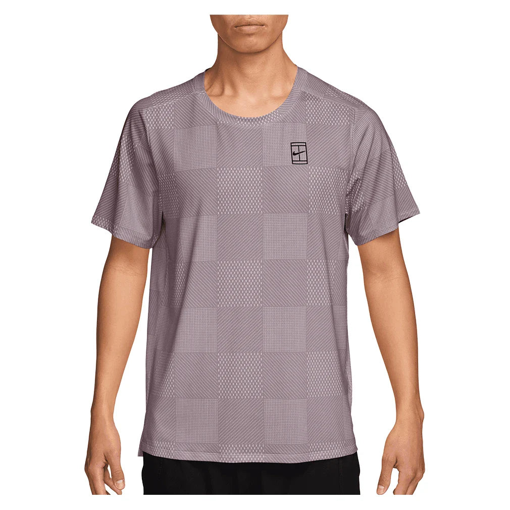 Men's Court Dri-FIT Advantage Print Tennis Top Lt Violet Ore and Black-Apparel-Nike-IB1064-226-Tennis Express