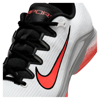 Men's Zoom Vapor 12 Premium Tennis Shoes White and Hot Lava