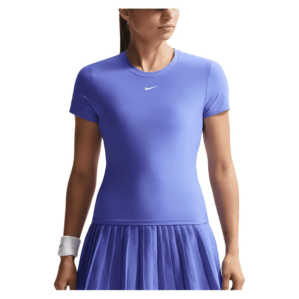 Women's Victory Dri-FIT Short-Sleeve Tennis Top Sapphire and White