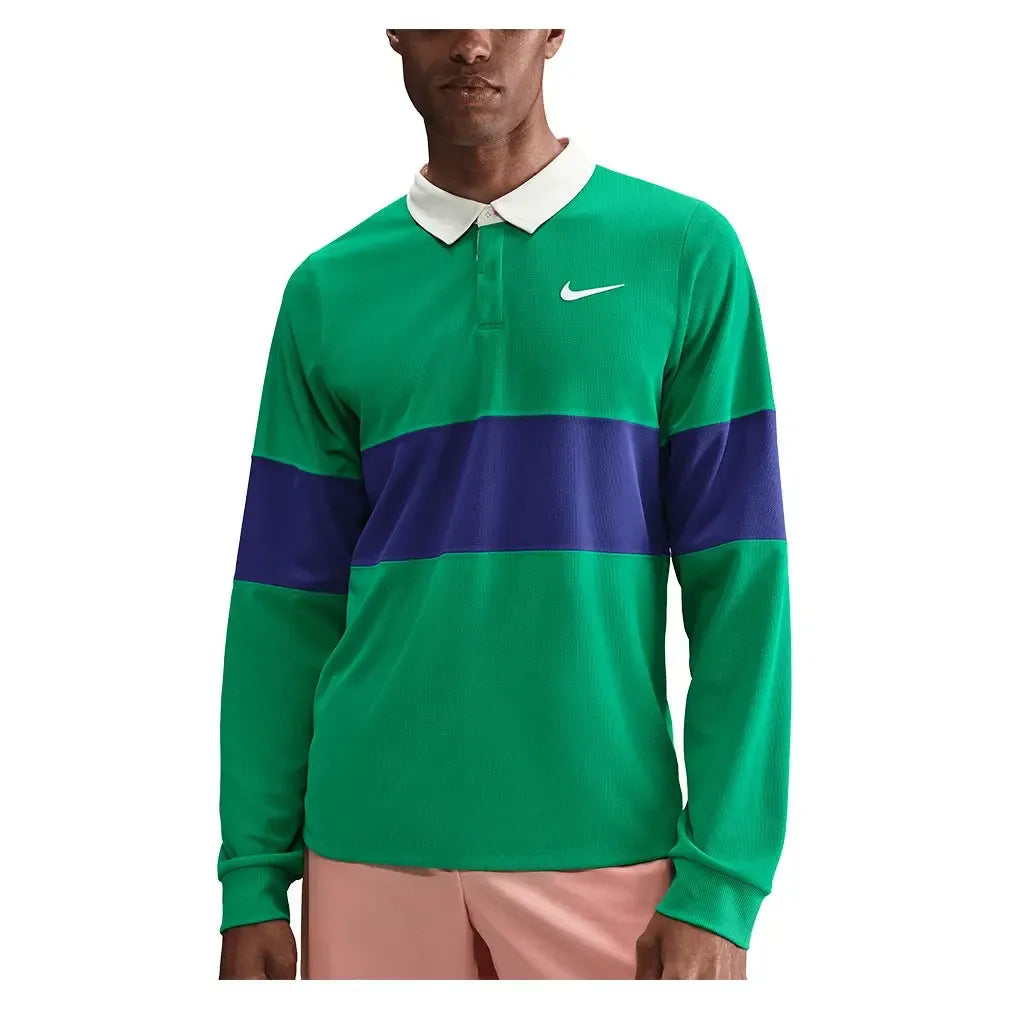 Men's Paris Court Dri-FIT Advantage Slam Long Sleeve Tennis Polo-Apparel-Nike-IB8141-324_1-Tennis Express