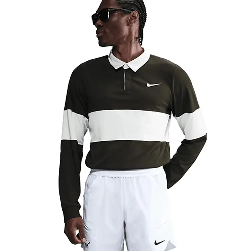 Men's Paris Court Dri-FIT Advantage Slam Long Sleeve Tennis Polo-Apparel-Nike-IB8141-355-Tennis Express