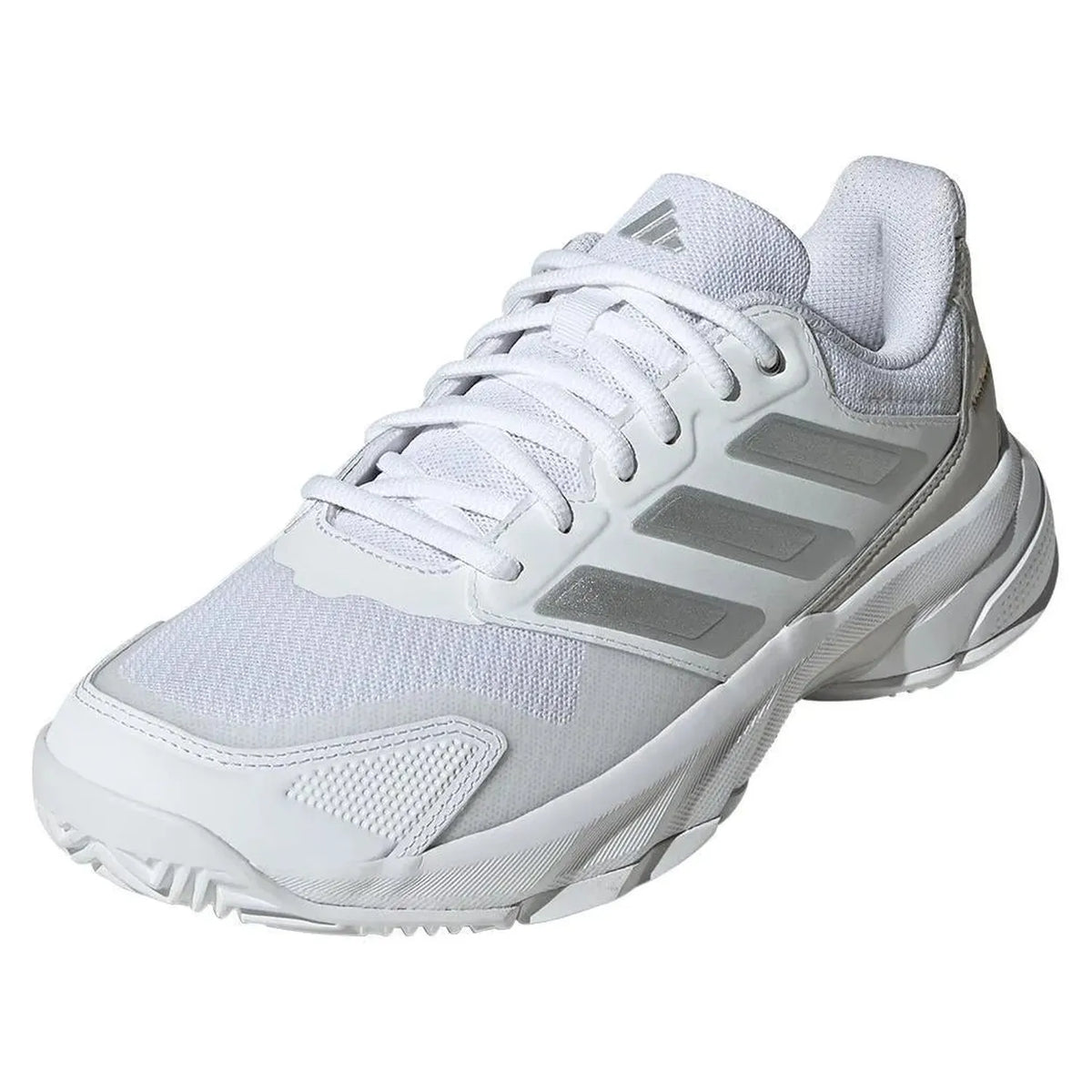 Women's CourtJam Control 3 Tennis Shoes White and Silver Metallic-Footwear-Adidas-ID2457-S24-y-Tennis Express