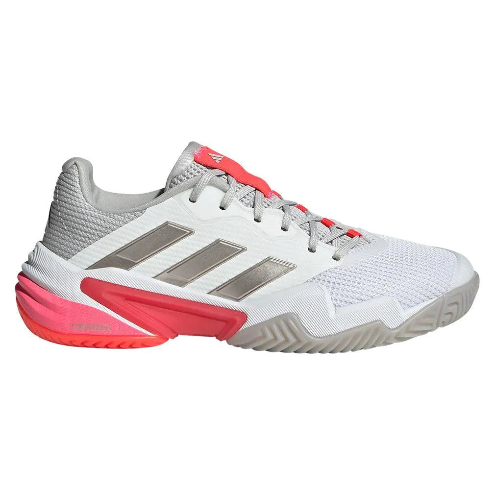 Women's Barricade 13 Tennis Shoes White and Lucid Red