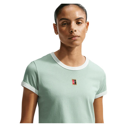 Women's Heritage Racquet Club Tennis T-Shirt Steam and Barely Green