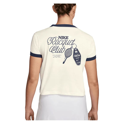 Women's Heritage Racquet Club Tennis T-Shirt Sail and Midnight Navy