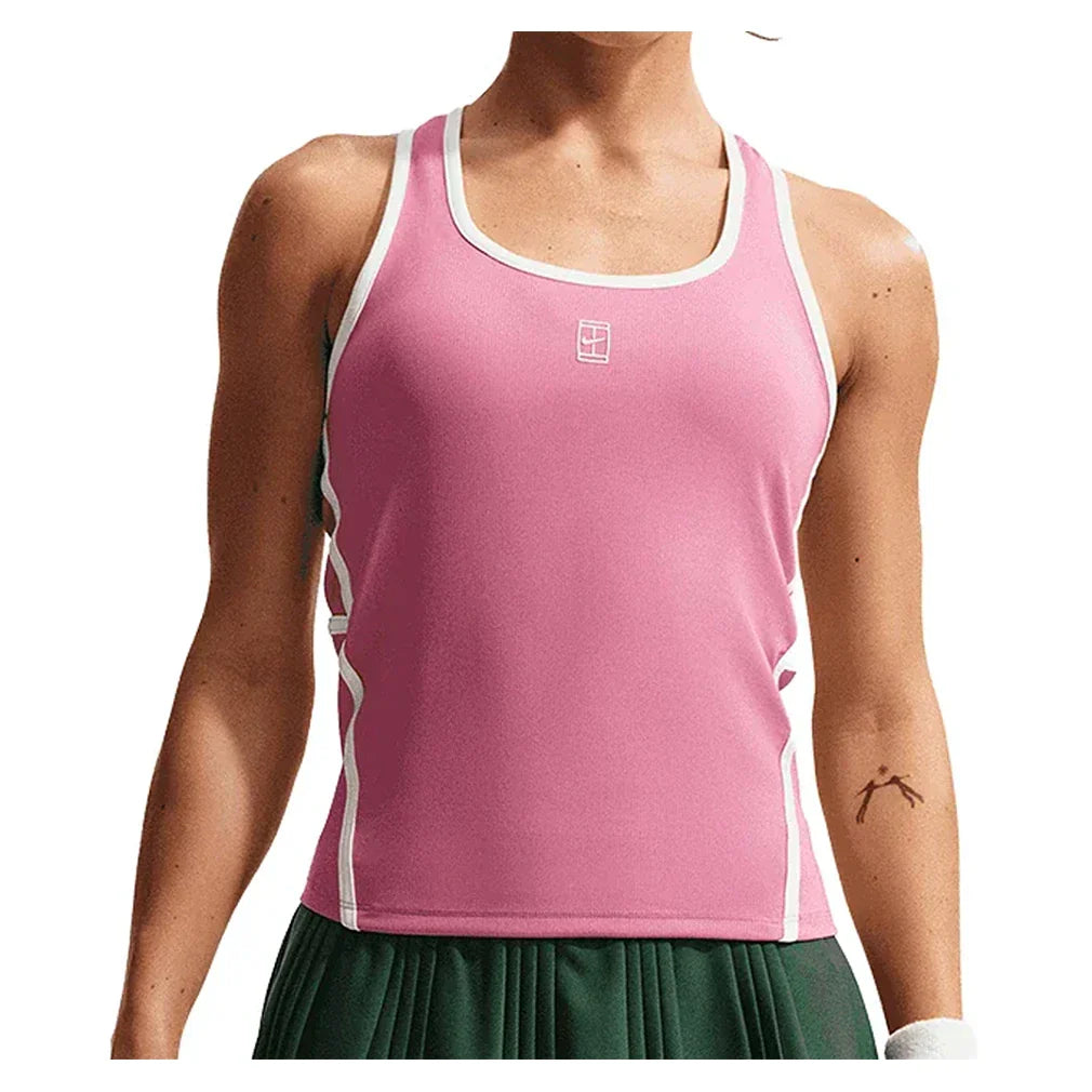 Women's Court Dri-FIT Advantage Novelty Tennis Tank Peony and White
