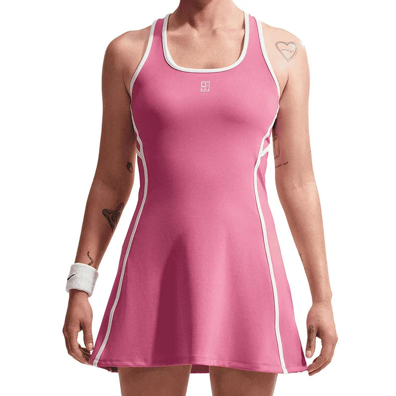 Women's Court Dri-FIT Advantage Novelty Tennis Dress Peony and White