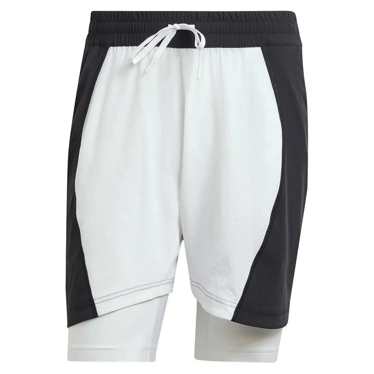 Mens Short and Tight Tennis Set White and Black-Apparel-Adidas-IW6199-1-Tennis Express