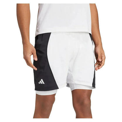 Mens Short and Tight Tennis Set White and Black