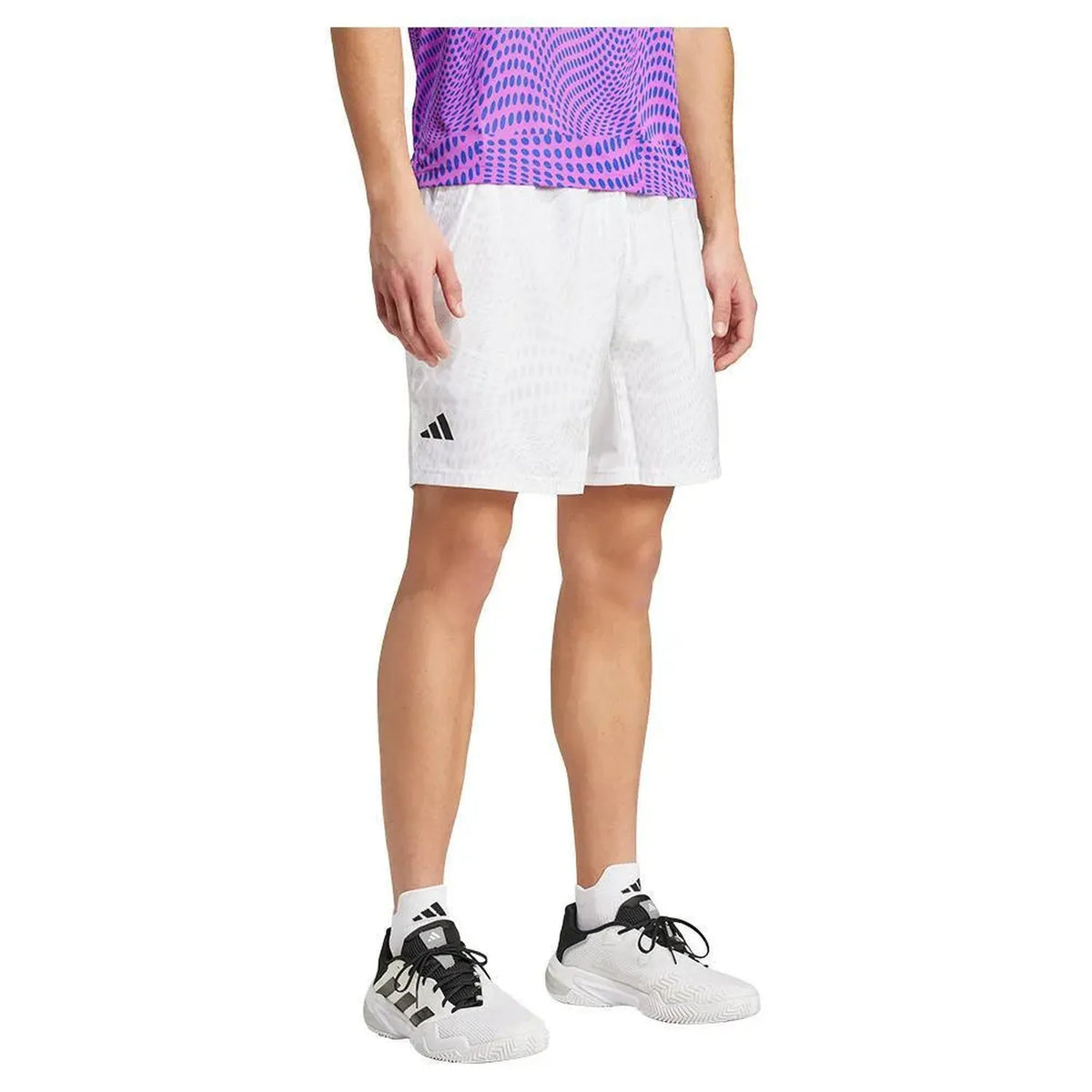 Mens Club Graphic 7 Inch Tennis Shorts White and Dash Grey-Apparel-Adidas-IX9679_3-Tennis Express