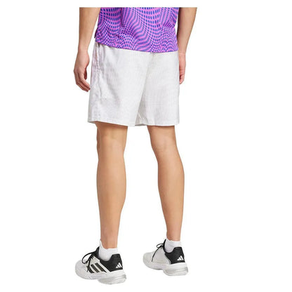 Mens Club Graphic 7 Inch Tennis Shorts White and Dash Grey