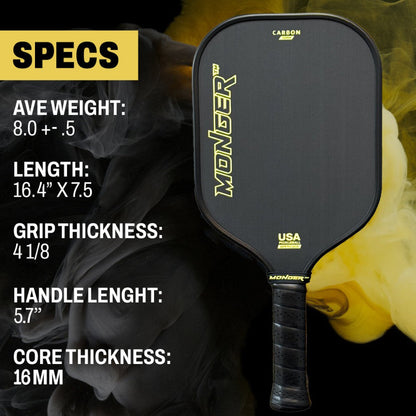 PickleballMonger Pickleball Carbon Power Pro Gen 2 Pickleball Paddle | White