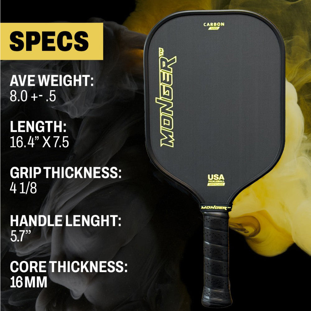 PickleballMonger Pickleball Carbon Power Pro Gen 2 Pickleball Paddle | Gold
