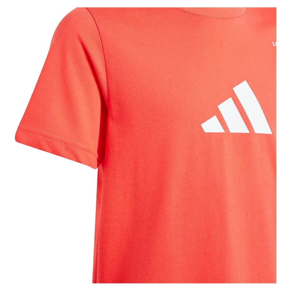 Boys' Graphic Tennis Top Semi Lucid Red