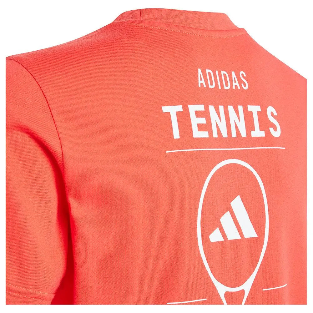 Boys' Graphic Tennis Top Semi Lucid Red