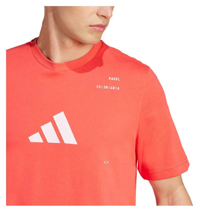 Men's Padel Graphic Tennis Top Semi Lucid Red