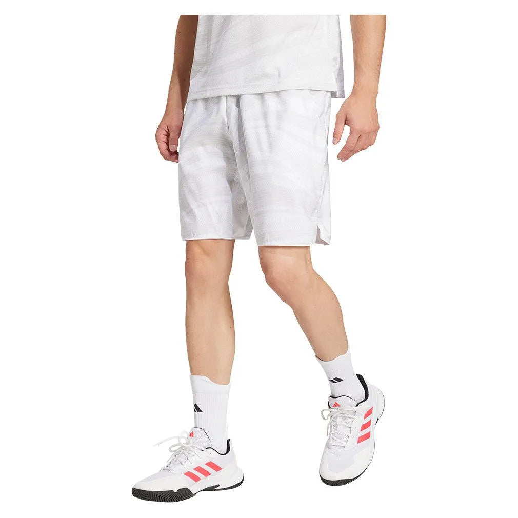 Men's Club Graphic 7in Tennis Short White