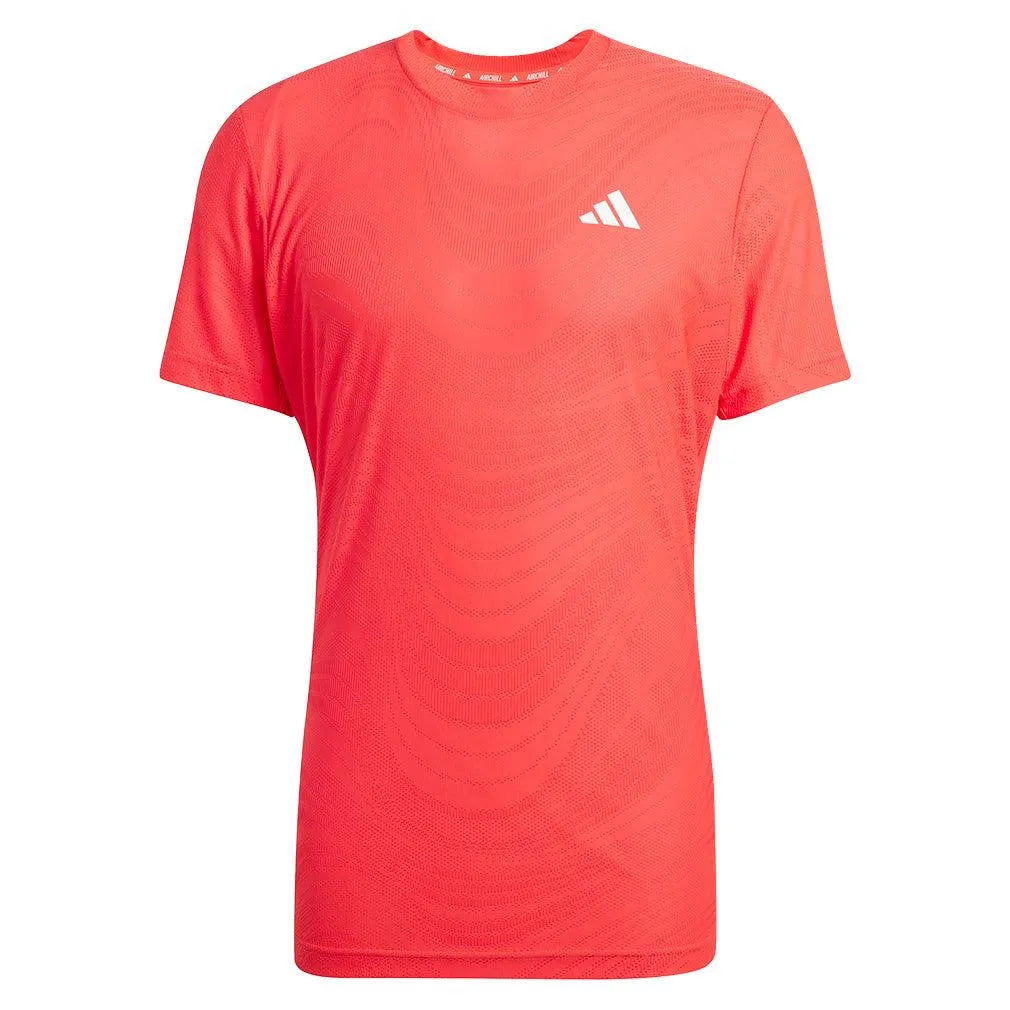 Men's Freelift Pro Tennis Top Semi Lucid Red-Apparel-Adidas-JE3508-S25-1-Tennis Express