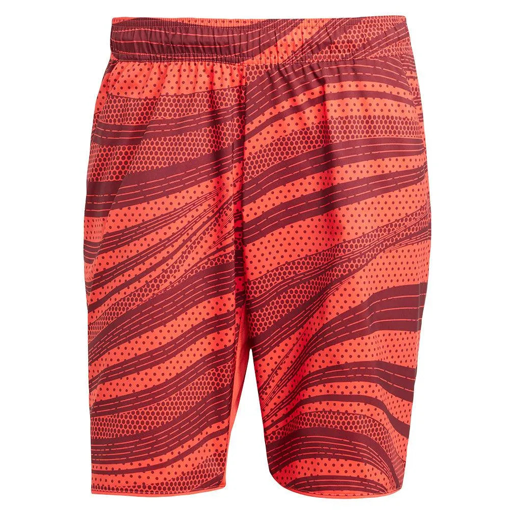 Men's Club Graphic 7 inch Tennis Short Semi Lucid Red and Shadow Red-Apparel-Adidas-JF8427-S25-1-Tennis Express