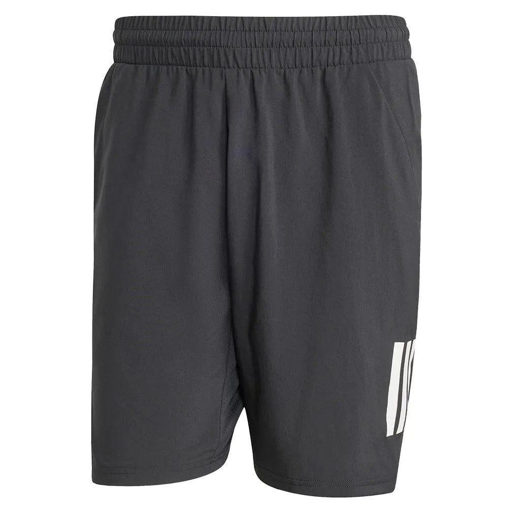 Men's Club 3 Stripe 9 inch Tennis Short Black-Apparel-Adidas-JG3589-S25-1_9f3c7b51-39de-4af3-9c53-c879f2f98d7b-Tennis Express