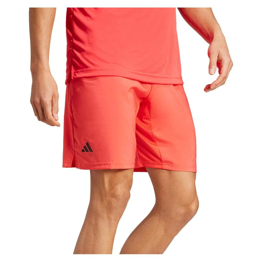 Men's Club 3 Stripe 7 inch Tennis Shorts Semi Lucid Red