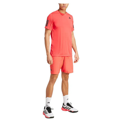 Men's Club 3 Stripe 9 inch Tennis Shorts Semi Lucid Red