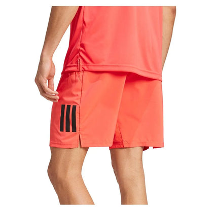 Men's Club 3 Stripe 7 inch Tennis Shorts Semi Lucid Red