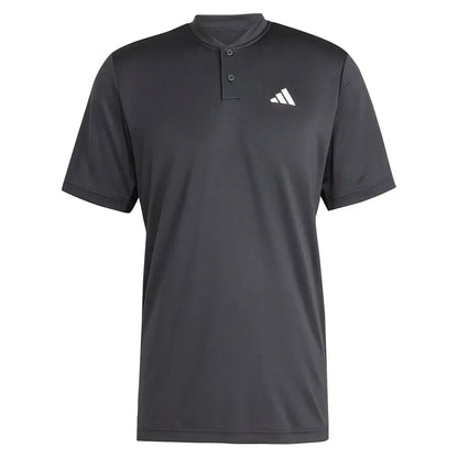 Men's Club Henley Tennis Polo Black-Apparel-Adidas-JH3393_1-Tennis Express