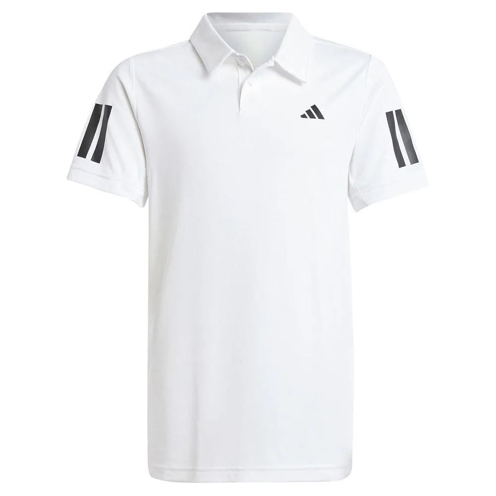 Boys' Club 3 Stripe Tennis Polo White-Apparel-Adidas-JI9262-1-Tennis Express