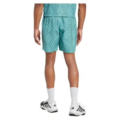 Men's Club Graphic 7 Inch Tennis Short Powder and Preloved Teal