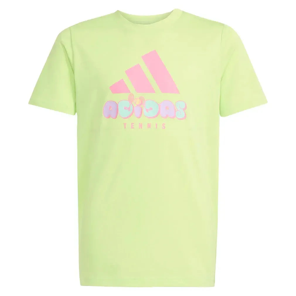 Juniors' Graphic Tennis Tee Pulse Lime-Apparel-Adidas-JM8968_1-Tennis Express