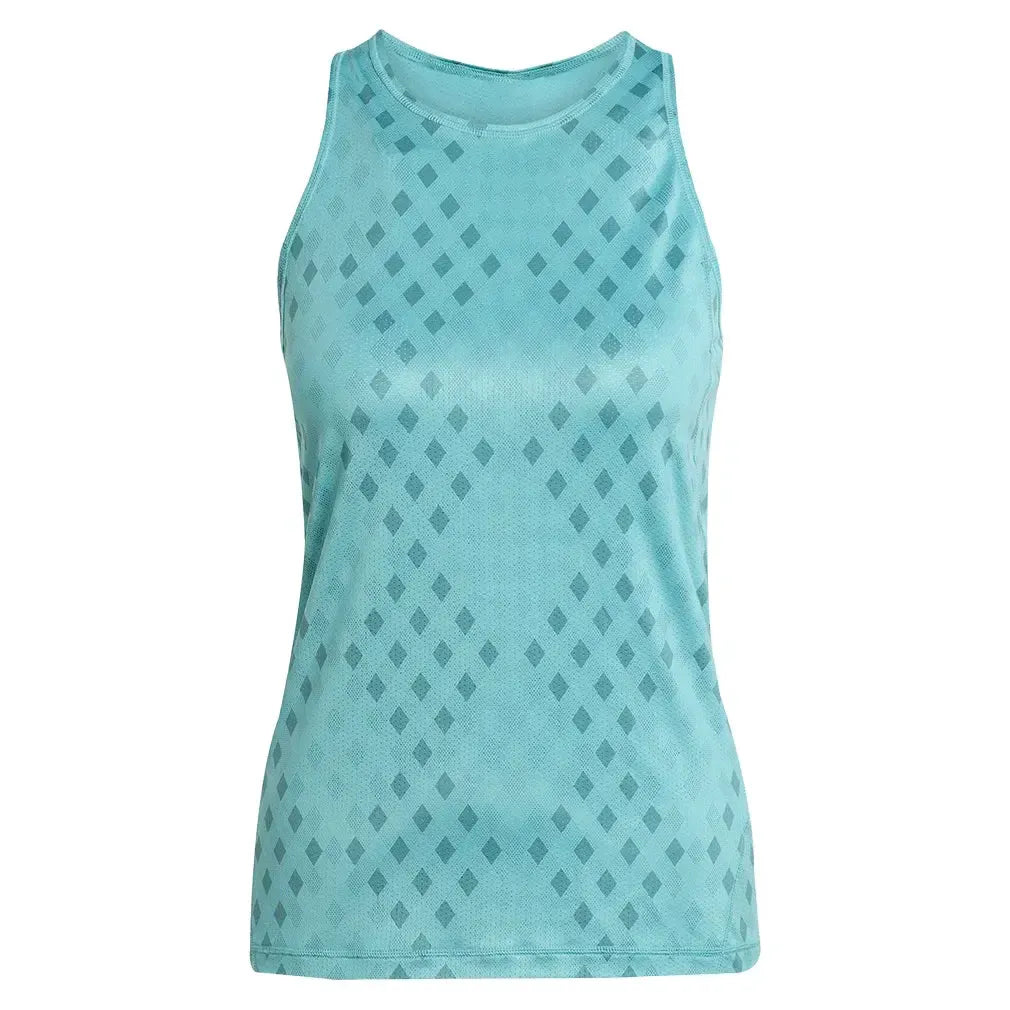 Women's Club Graphic Tennis Tank Powder Teal and Preloved Teal-Apparel-Adidas-JM9867_1-Tennis Express