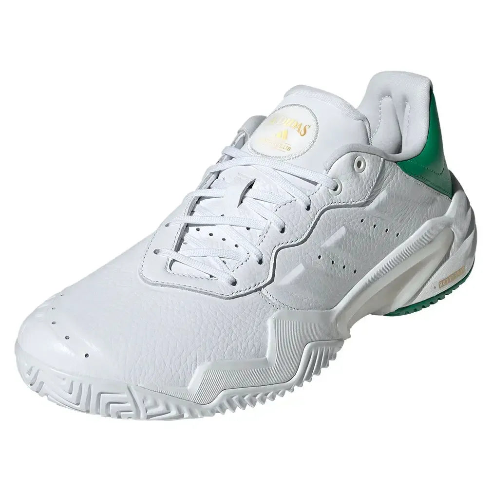 Men's Barricade 13 Leather Tennis Shoes Gold Metallic and Footwear White-Footwear-Adidas-JP7237-F25-y-Tennis Express