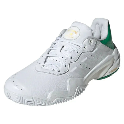 Men's Barricade 13 Leather Tennis Shoes Gold Metallic and Footwear White-Footwear-Adidas-JP7237-F25-y-Tennis Express