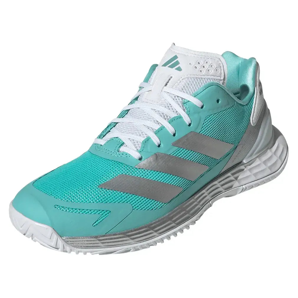 Women's Defiant Speed 2 Tennis Shoes Flash Aqua and Silver Metallic-Footwear-Adidas-JP9738-H25-y-Tennis Express