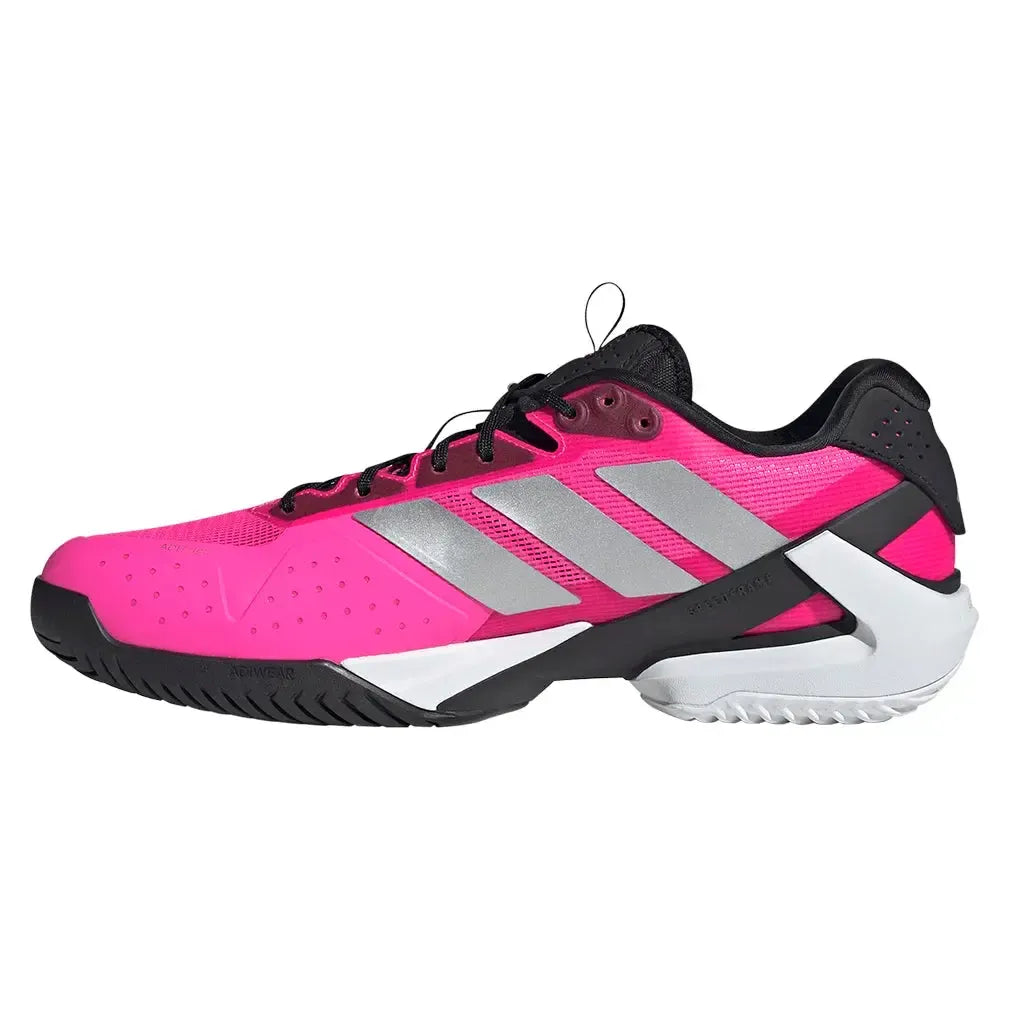 Men's adizero Ubersonic 5 Tennis Shoes Lucid Pink and Silver Metallic