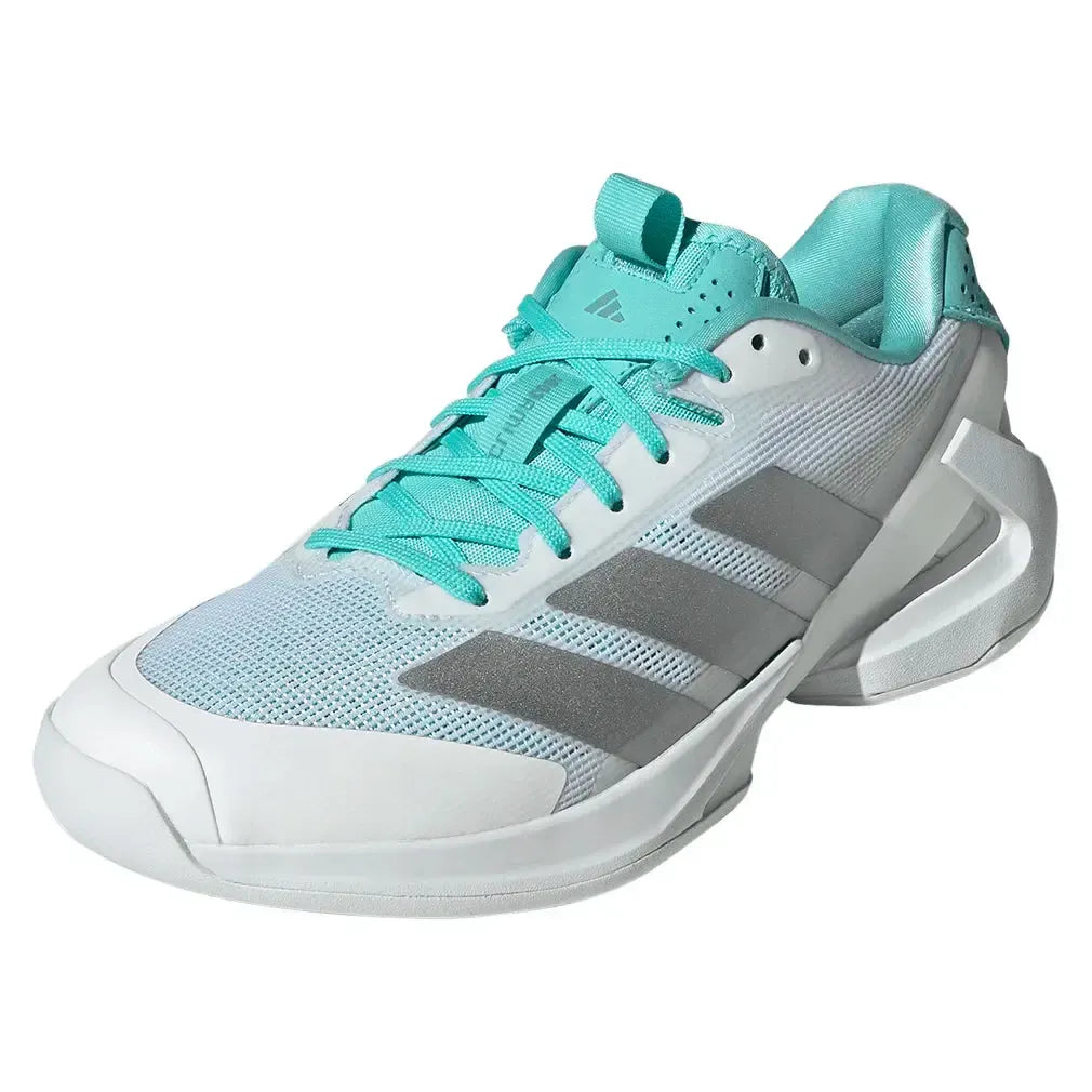 Women's adizero Ubersonic 5 Tennis Shoes Footwear White and Silver Metallic-Footwear-Adidas-JQ6352-H25-x-Tennis Express