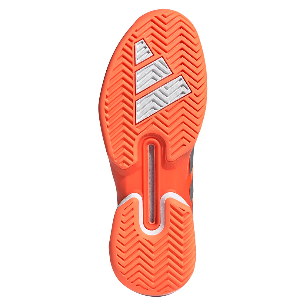 Men's Adizero Ubersonic 5 Tennis Shoes Lucid Orange and Silver Metallic