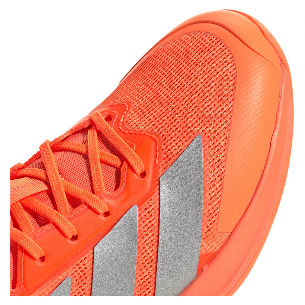 Men's Adizero Ubersonic 5 Tennis Shoes Lucid Orange and Silver Metallic
