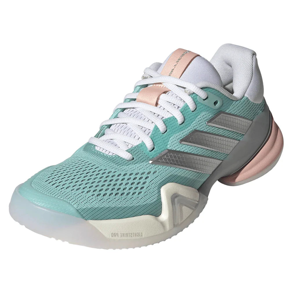 Women's Barricade 14 Tennis Shoes Semi Flash Aqua and Silver Metallic-Footwear-Adidas-Semi Flash Aqua/Silver Metallic-5, [current_file_name-Tennis Express