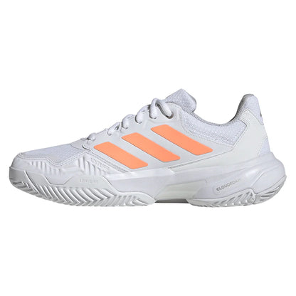 Women's CourtJam Control 3 Tennis Shoes Core White and Beam Orange